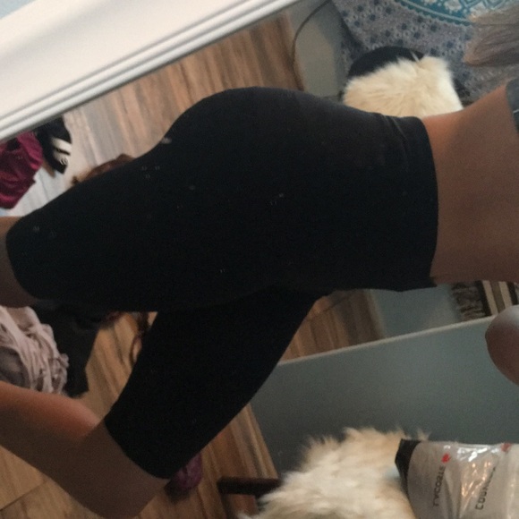 High Waisted Black short leggings - Picture 1 of 3